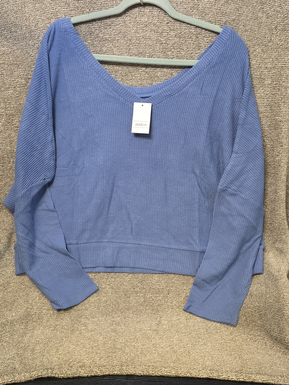 Auden Ribbed Wide-Neck Pullover - Periwinkle